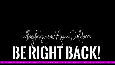 Snapshot of ayanadelatorre chatting on September 11, 2025, 2:00 am Ayana Delatorre online show from September 11, 2025, 2:00 am