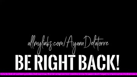 Snapshot of ayanadelatorre chatting on September 18, 2025, 11:29 pm Ayana Delatorre online show from September 18, 2025, 11:29 pm