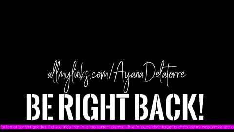 Snapshot of ayanadelatorre chatting on October 17, 2025, 9:06 pm Ayana Delatorre online show from October 17, 2025, 9:06 pm