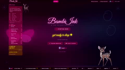 BambiInk online show from April 21, 2026, 1:29 am