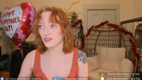 Snapshot of beckthetongue chatting on February 14, 2025, 9:43 pm Beck the tongue online show from February 14, 2025, 9:43 pm