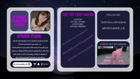 Snapshot of foxy_gamer chatting on May 15, 2026, 1:12 am Lex Vive foxygamer cb online show from May 15, 2026, 1:12 am