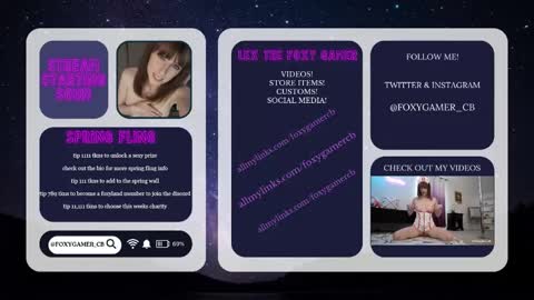 Snapshot of foxy_gamer chatting on May 23, 2026, 1:33 am Lex Vive foxygamer cb online show from May 23, 2026, 1:33 am