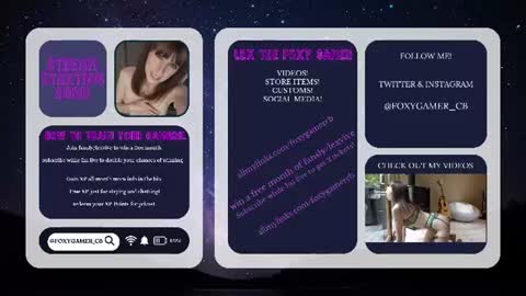 Lex Vive foxygamer cb online show from June 12, 2026, 1:15 am