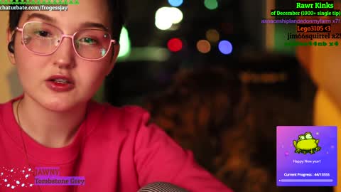 Snapshot of frogessjay chatting on December 29, 2024, 9:30 pm Jaywise Frogfoot online show from December 29, 2024, 9:30 pm