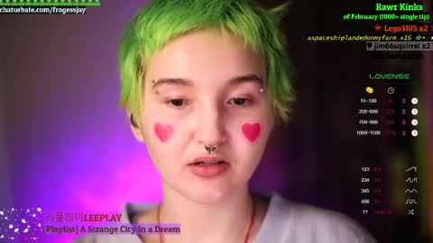 Snapshot of frogessjay chatting on February 23, 2025, 9:37 pm Jaywise Frogfoot online show from February 23, 2025, 9:37 pm