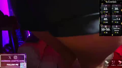 Snapshot of goddessjuliettenoiir chatting on June 16, 2026, 11:02 am Goddes Juliette Noiir online show from June 16, 2026, 11:02 am
