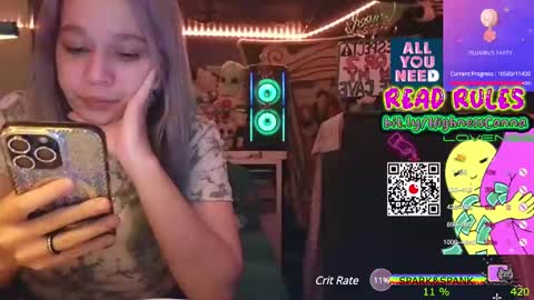 Snapshot of highnesscanna chatting on February 9, 2025, 12:41 pm HiGHNESS CANNA online show from February 9, 2025, 12:41 pm