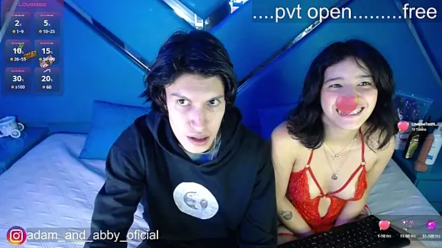 Snapshot of Adam_and_abby chatting on January 8, 2025, 9:01 pm Adam and abby online show from January 8, 2025, 9:01 pm