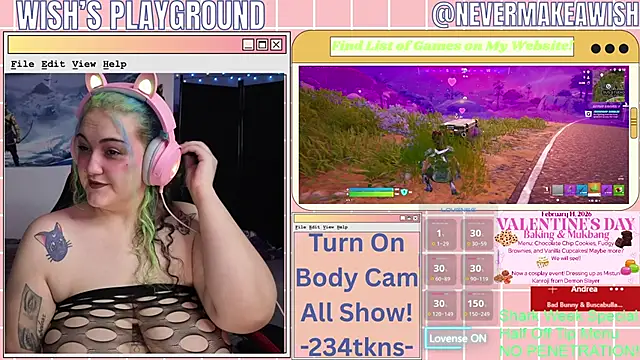 Snapshot of nevermakeawish chatting on February 12, 2026, 4:46 pm nevermakeawish online show from February 12, 2026, 4:46 pm