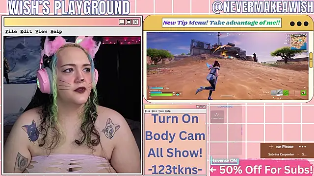 Snapshot of nevermakeawish chatting on February 24, 2026, 4:27 pm nevermakeawish online show from February 24, 2026, 4:27 pm