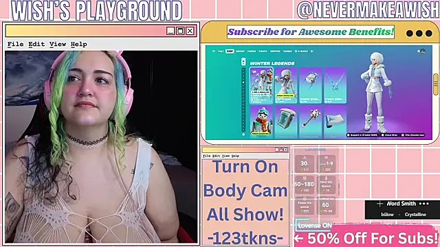 Snapshot of nevermakeawish chatting on February 25, 2026, 4:38 pm nevermakeawish online show from February 25, 2026, 4:38 pm