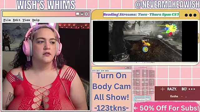 Snapshot of nevermakeawish chatting on July 19, 2026, 10:19 am nevermakeawish online show from July 19, 2026, 10:19 am