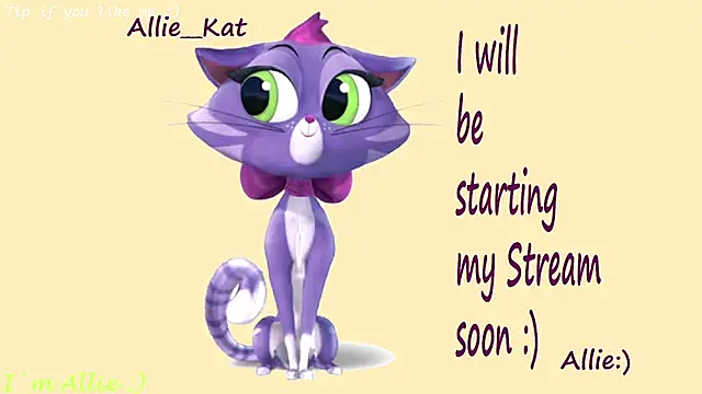 Allie Kat online show from August 8, 2026, 2:30 pm