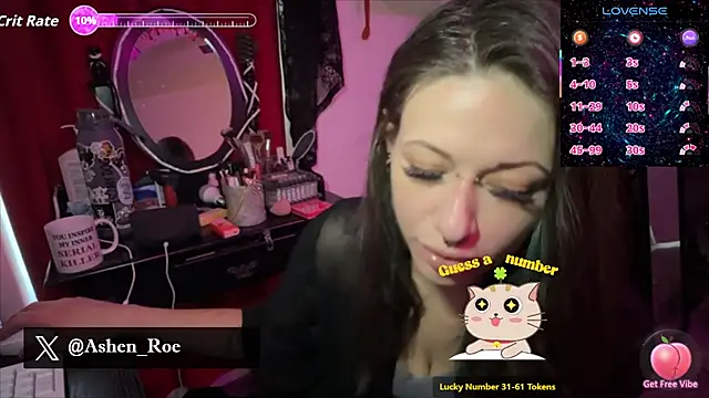 AshenRoe online show from March 7, 2026, 3:09 pm