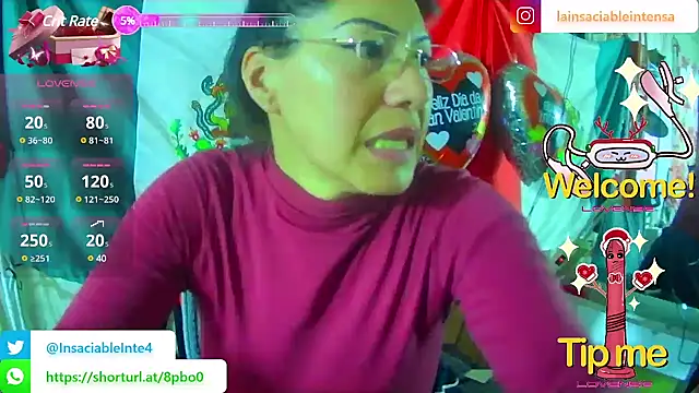Snapshot of LaInsaciableIntensa chatting on February 21, 2025, 10:59 pm LaInsaciableIntensa online show from February 21, 2025, 10:59 pm