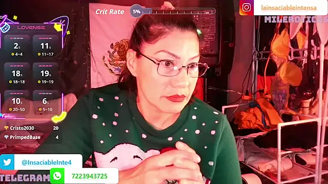 LaInsaciableIntensa online show from April 12, 2026, 2:16 am