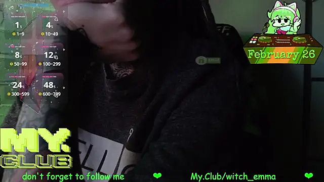 Snapshot of Witch_Emma chatting on February 26, 2026, 9:52 am Witch Emma online show from February 26, 2026, 9:52 am