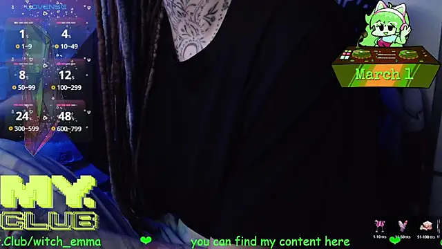 Snapshot of Witch_Emma chatting on March 1, 2026, 9:00 am Witch Emma online show from March 1, 2026, 9:00 am